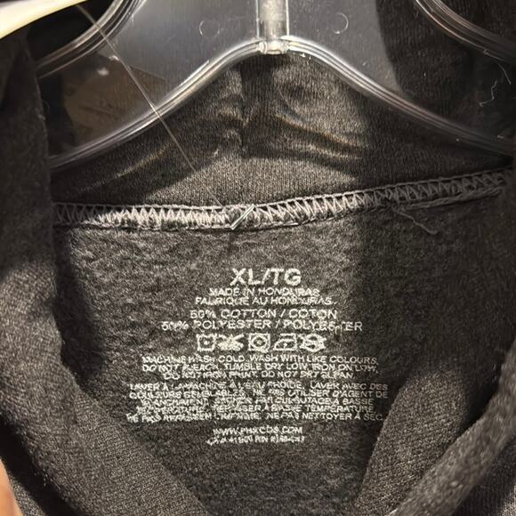 Black Smiley Face NWT Hoodie Sweatshirt. Missing the drawstring cord. - Picture 3 of 5